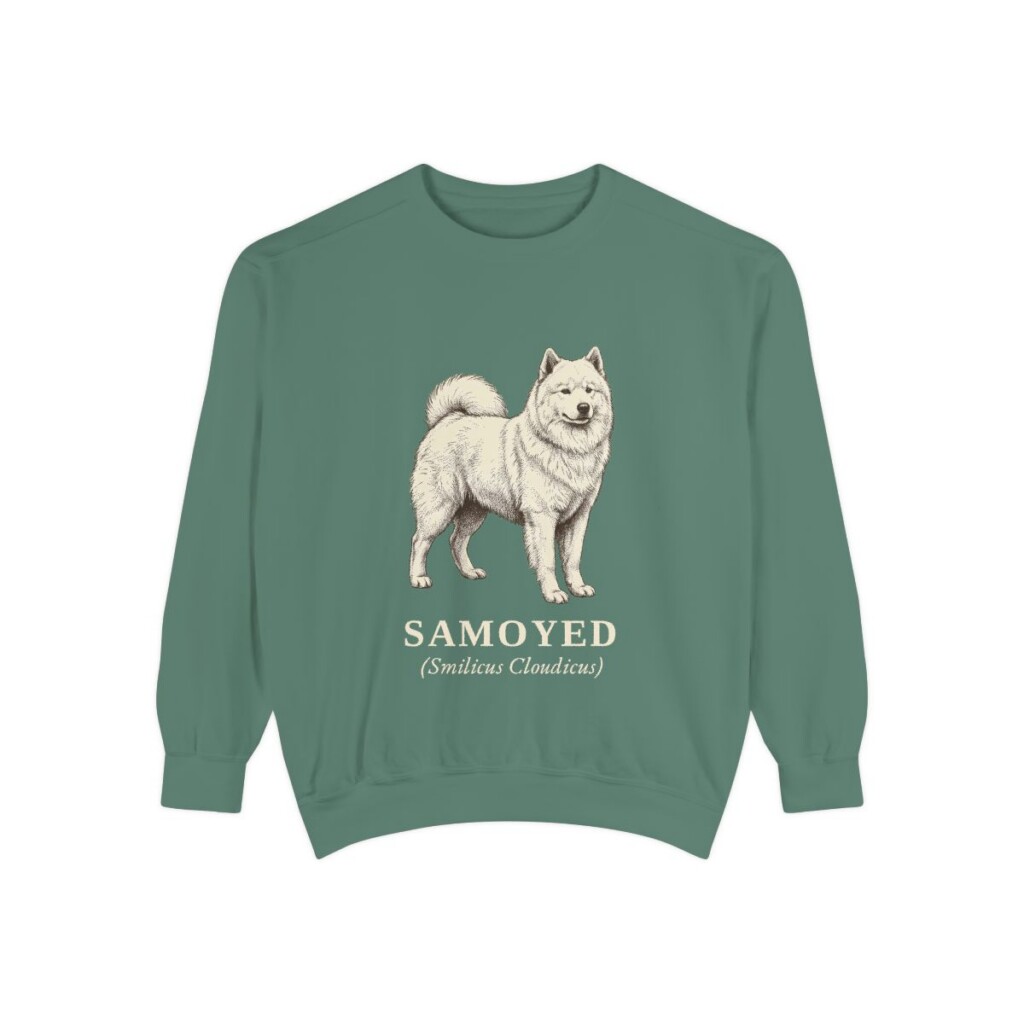 Samoyed Latin Sweatshirt, Light Green, front view