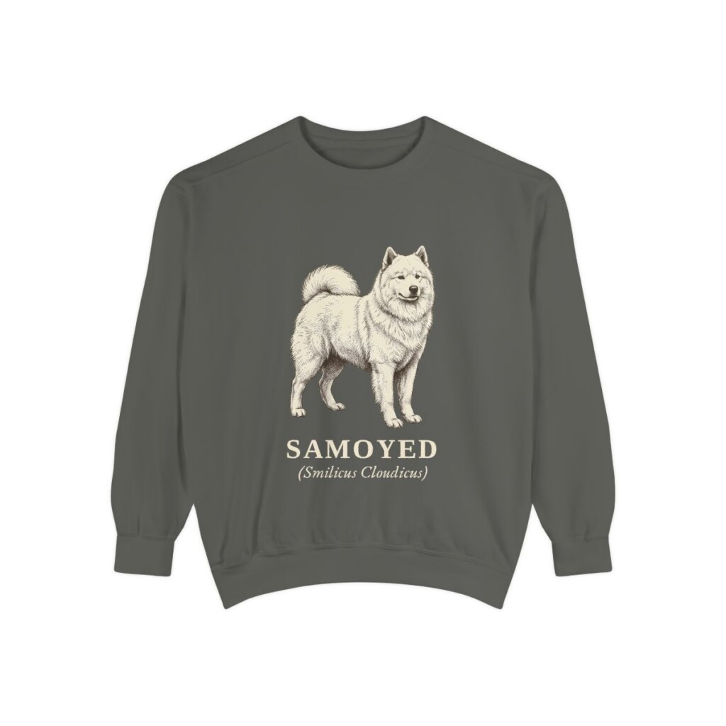 Samoyed Latin Sweatshirt, Pepper, front view
