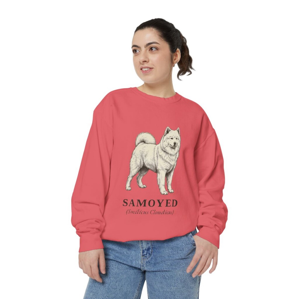 Samoyed Latin Sweatshirt, Watermelon, person 2 front