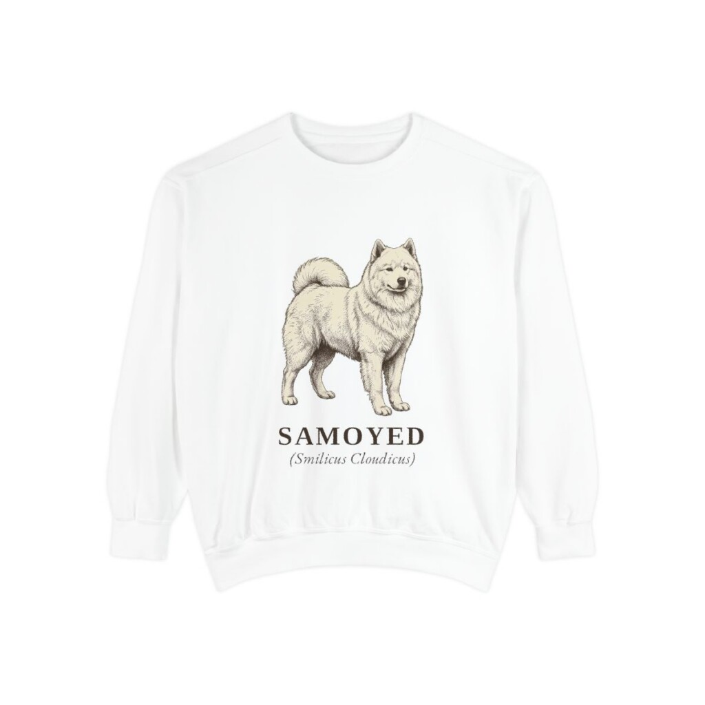 Samoyed Latin Sweatshirt, White, front view