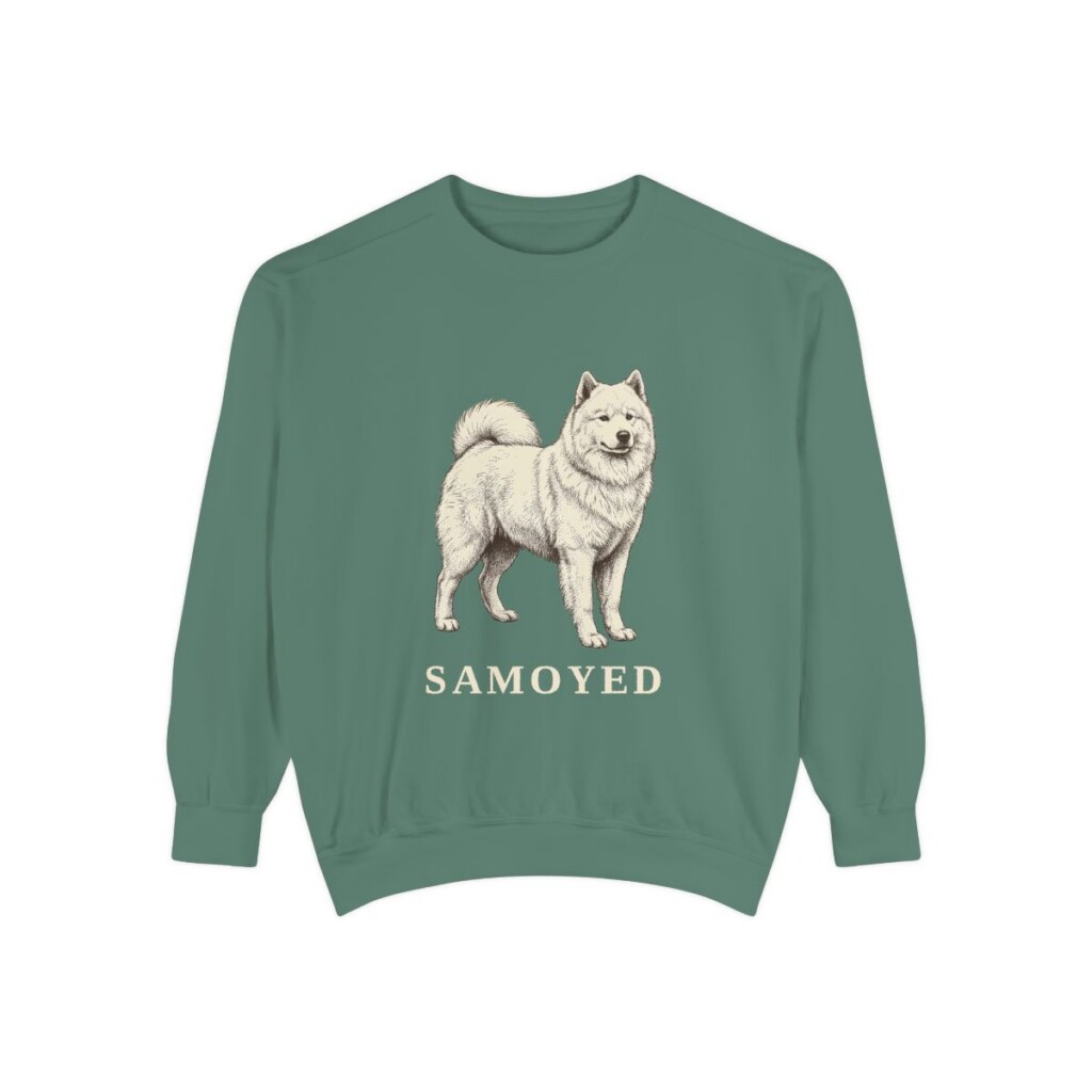 Samoyed Sweatshirt, Light Green, front view