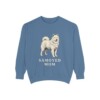 Samoyed Mom Sweatshirt, Blue Jean, front view