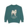 Samoyed Mom Sweatshirt, Blue Spruce, front view
