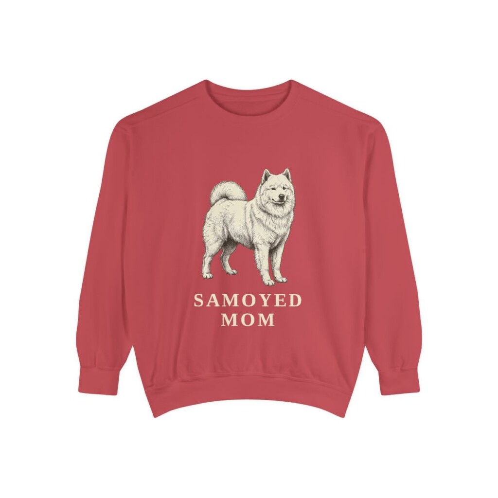Samoyed Mom Sweatshirt, Crimson, front view