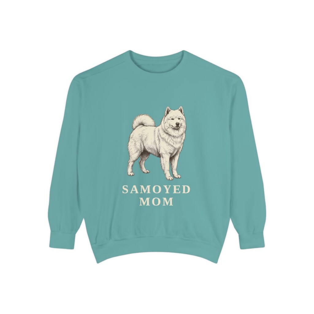 Samoyed Mom Sweatshirt, Seafoam, front view