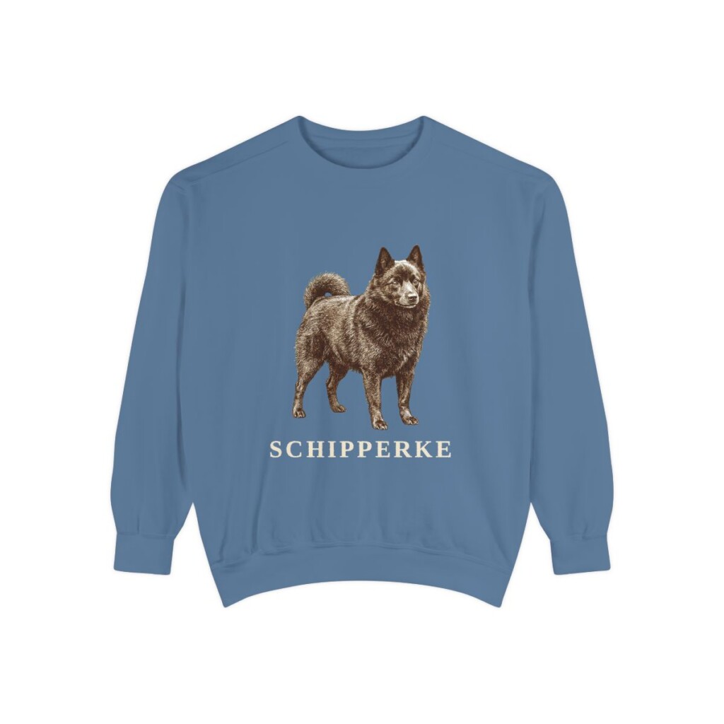 Schipperke Sweatshirt, Blue Jean, front view