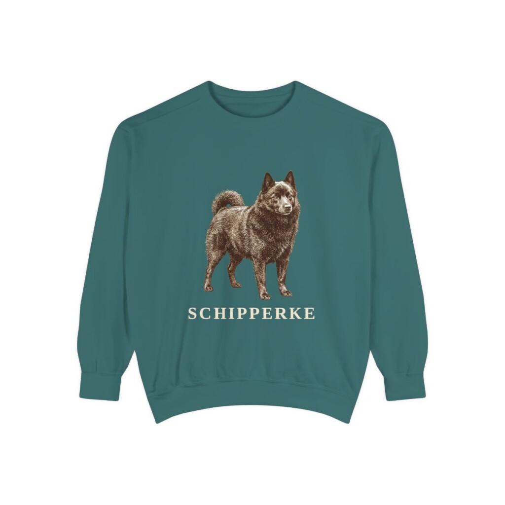 Schipperke Sweatshirt, Blue Spruce, front view