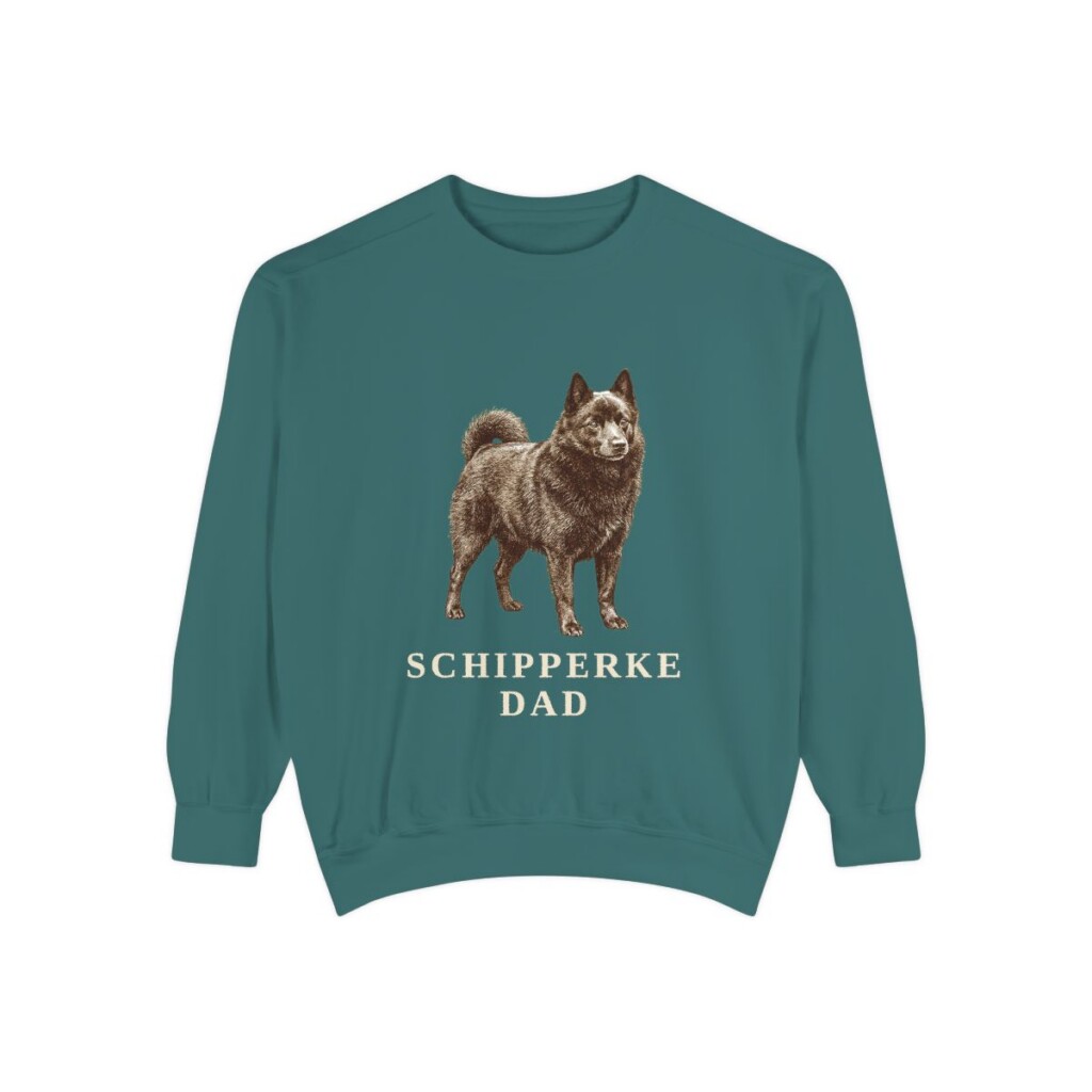 Schipperke Dad Sweatshirt, Blue Spruce, front view