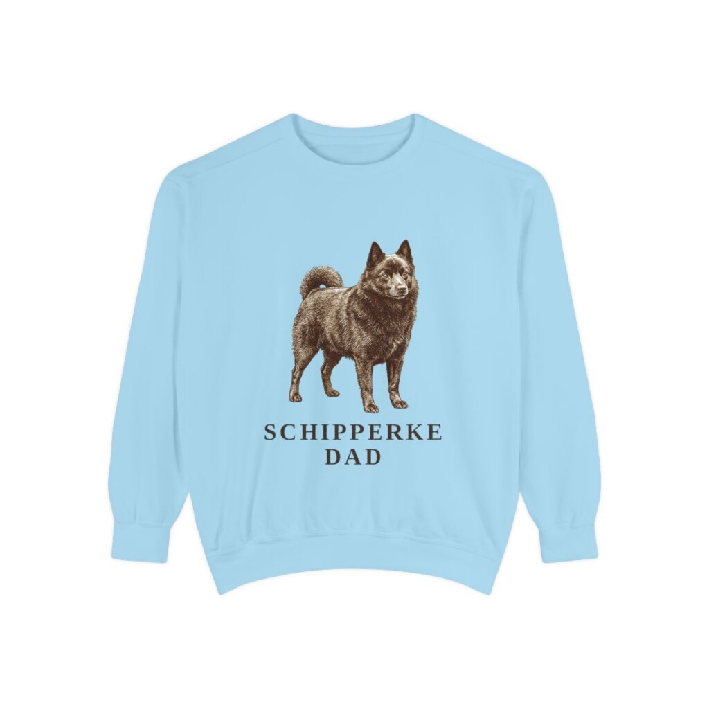 Schipperke Dad Sweatshirt, Chambray, front view