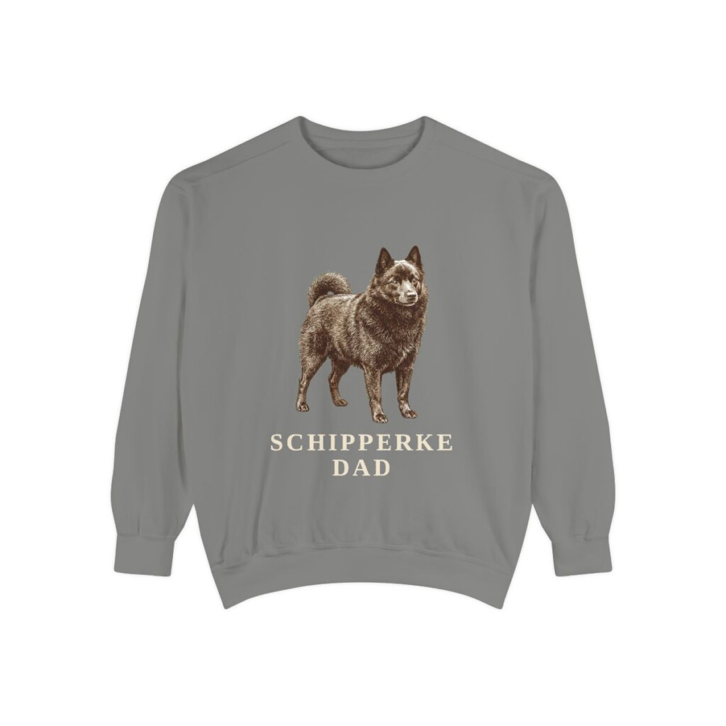 Schipperke Dad Sweatshirt, Grey, front view