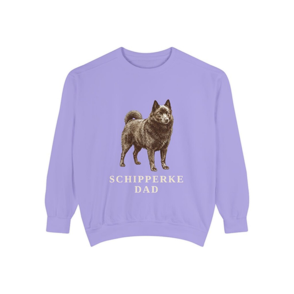Schipperke Dad Sweatshirt, Violet, front view