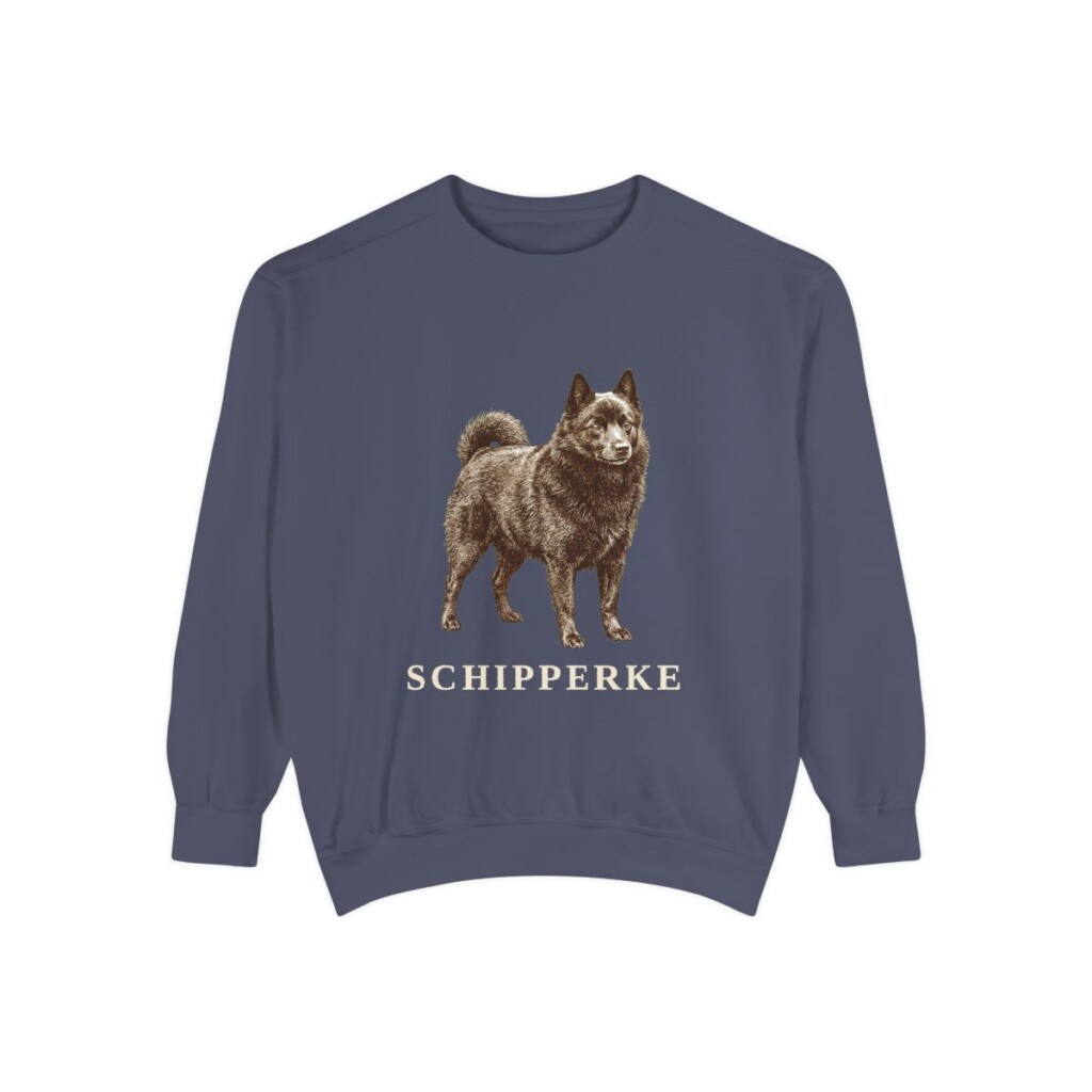 Schipperke Sweatshirt, Denim, front view