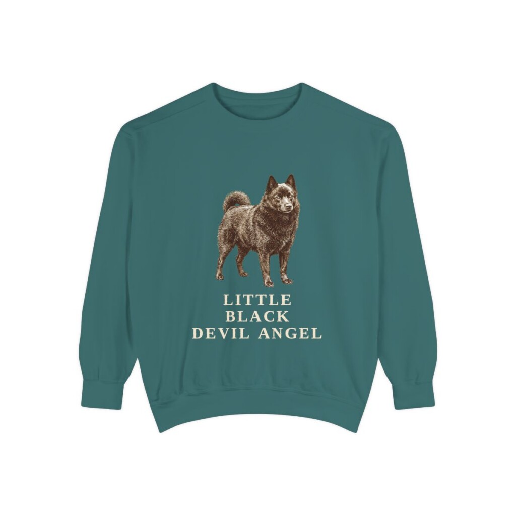 Schipperke Humor Sweatshirt, Blue Spruce, front view