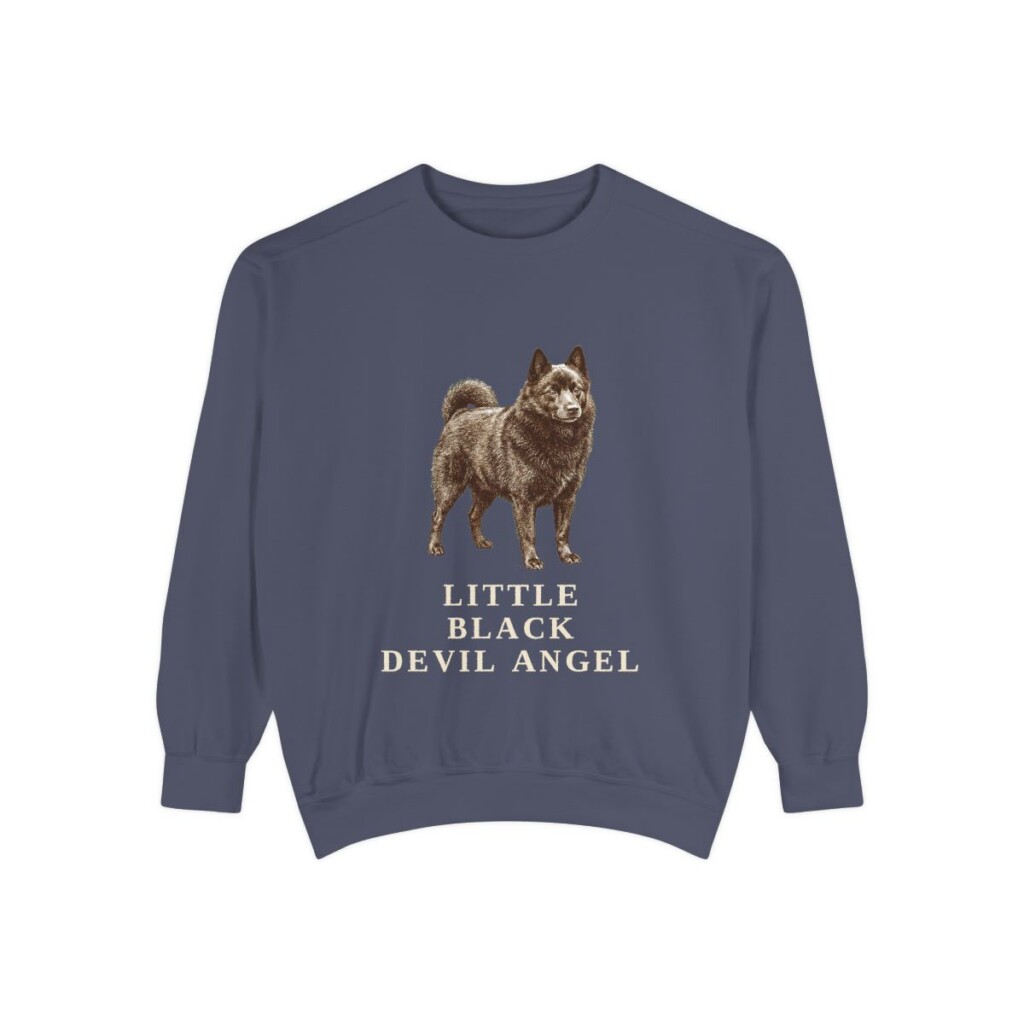 Schipperke Humor Sweatshirt, Denim, front view