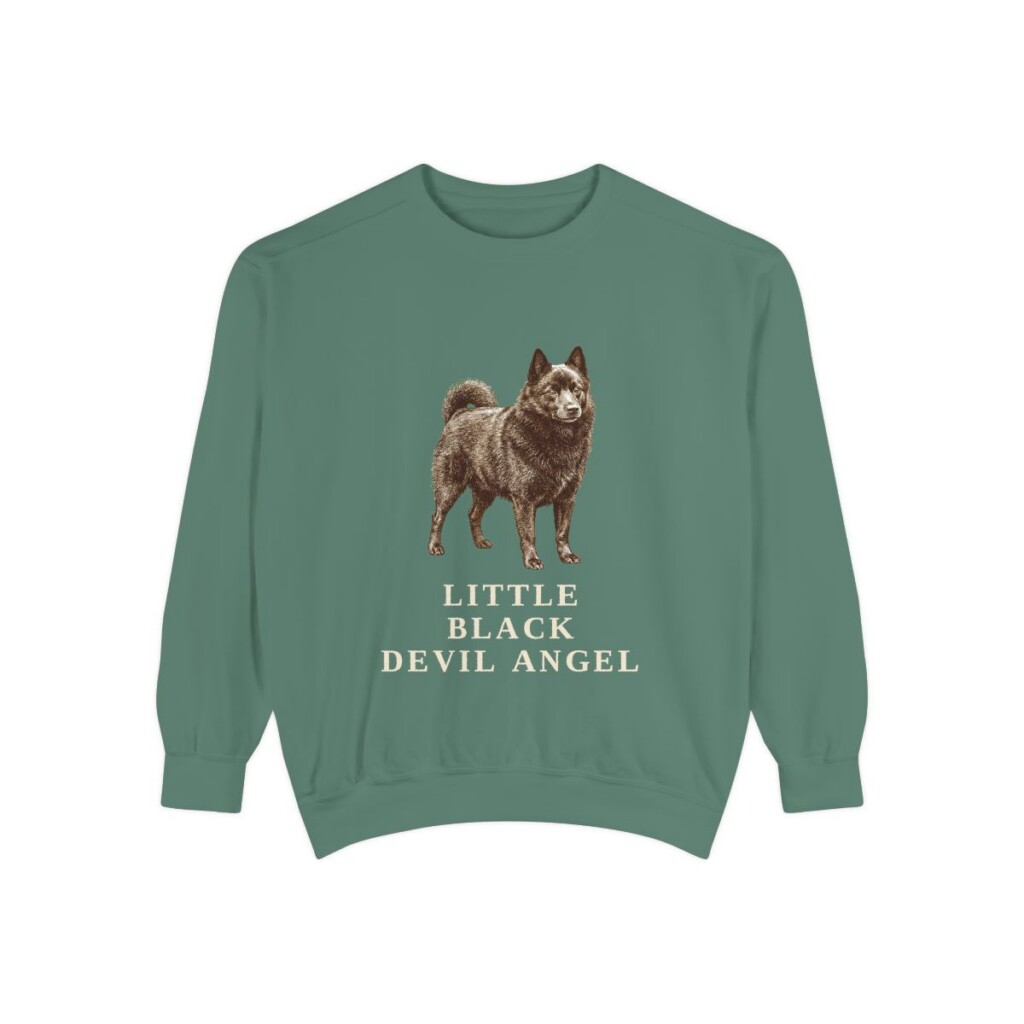 Schipperke Humor Sweatshirt, Light Green, front view
