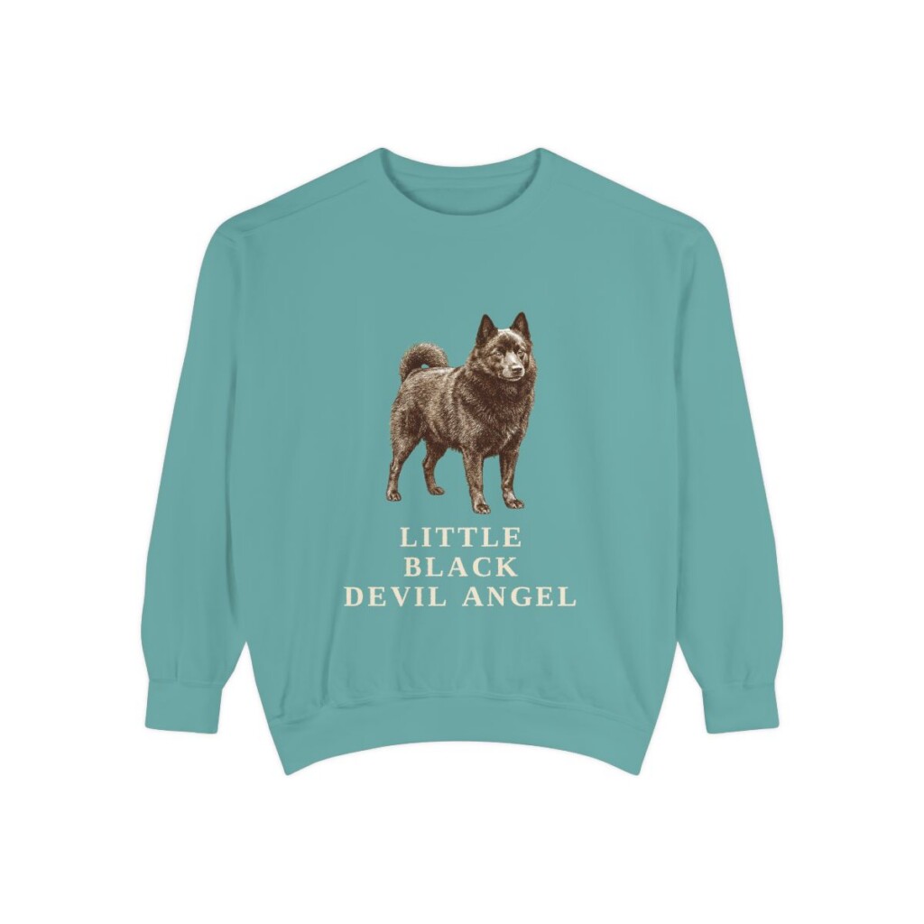 Schipperke Humor Sweatshirt, Seafoam, front view
