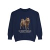schipperke-sweatshirt-latin-true-navy Schipperke Latin Sweatshirt, True Navy, front view