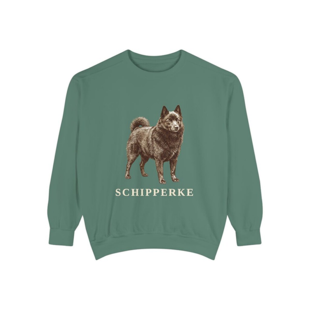 Schipperke Sweatshirt, Light Green, front view