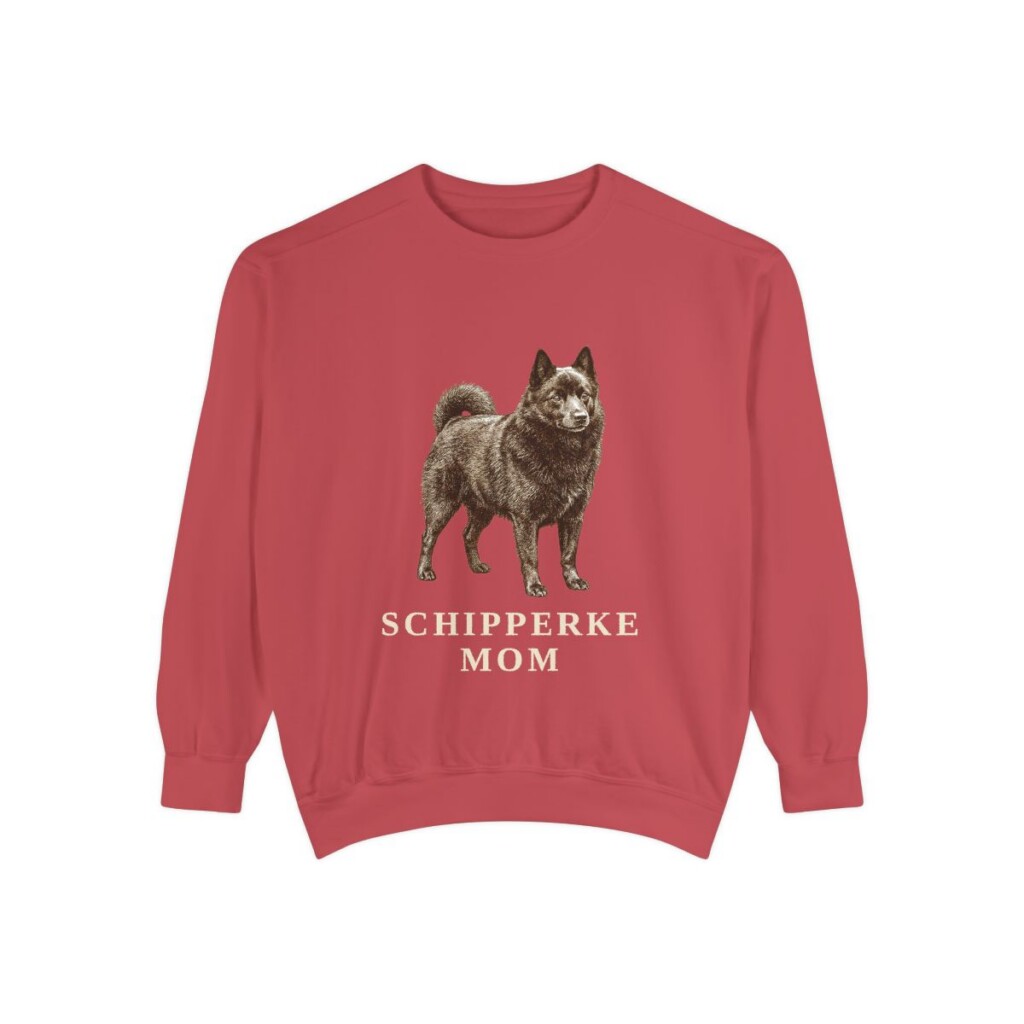 Schipperke Mom Sweatshirt, Crimson, front view