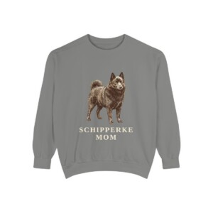 Schipperke Mom Sweatshirt, Grey, front view