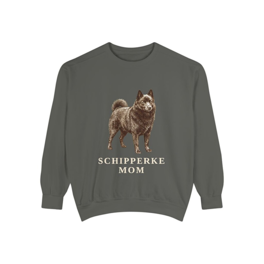 Schipperke Mom Sweatshirt, Pepper, front view