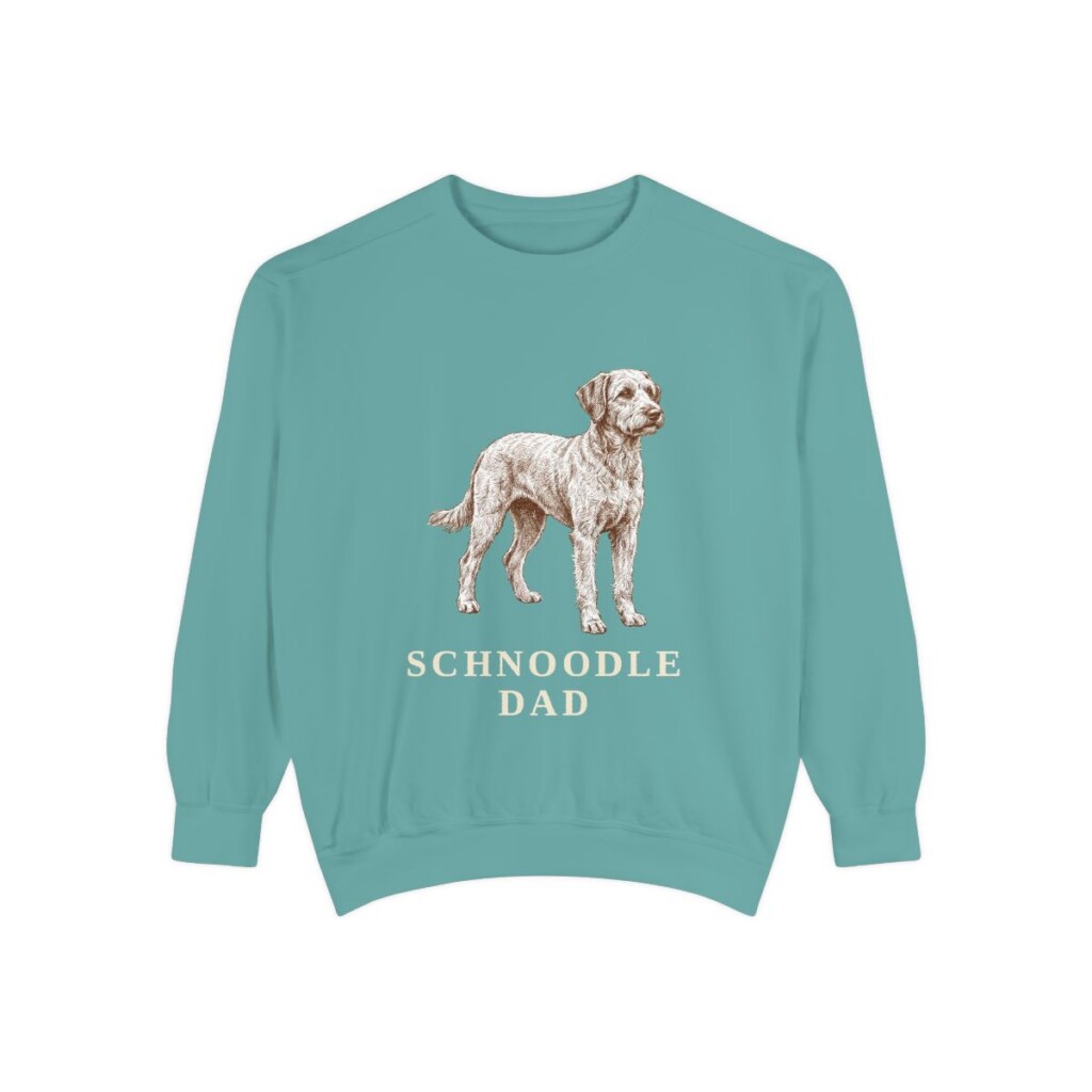 Schnoodle Dad Sweatshirt, Seafoam, front view