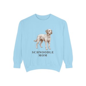 Schnoodle Mom Sweatshirt, Chambray, front view
