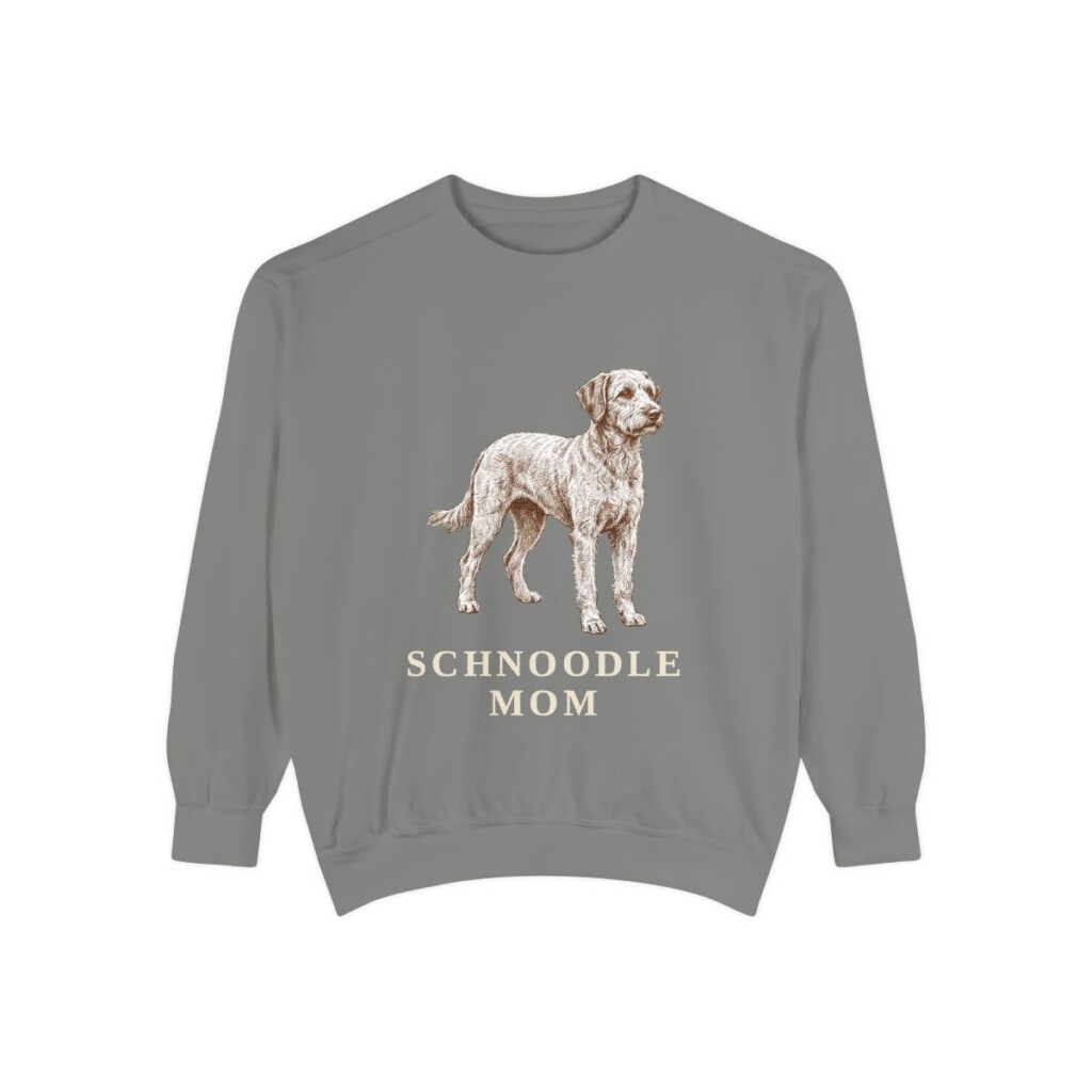 Schnoodle Mom Sweatshirt, Grey, front view