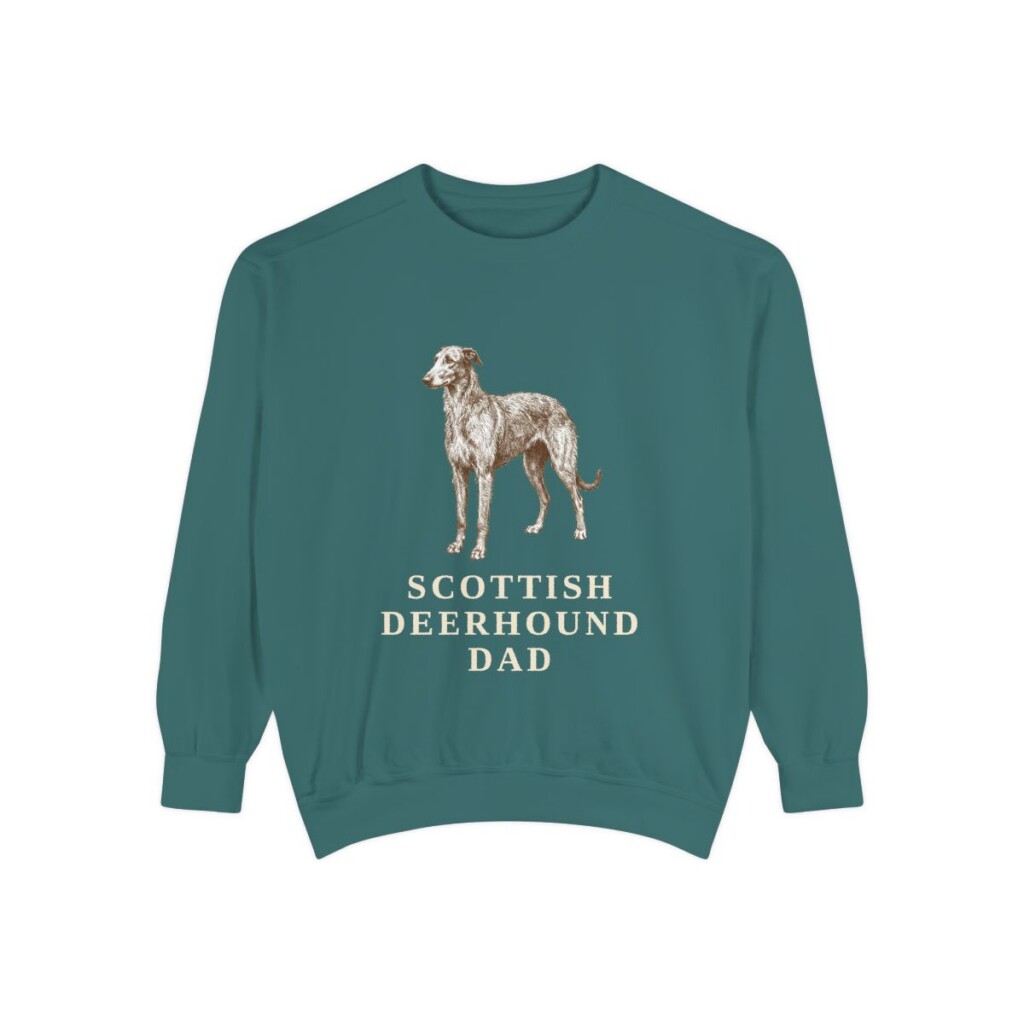 Scottish Deerhound Dad Sweatshirt, Blue Spruce, front view