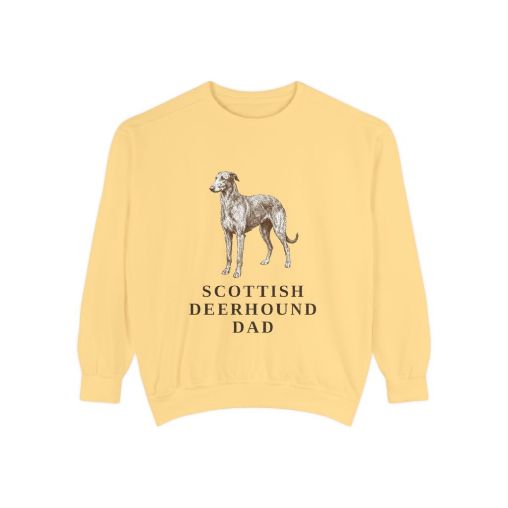 Scottish Deerhound Dad Sweatshirt, Butter, front view