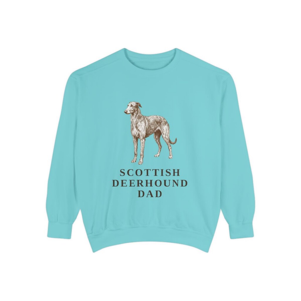 Scottish Deerhound Dad Sweatshirt, Chalky Mint, front view