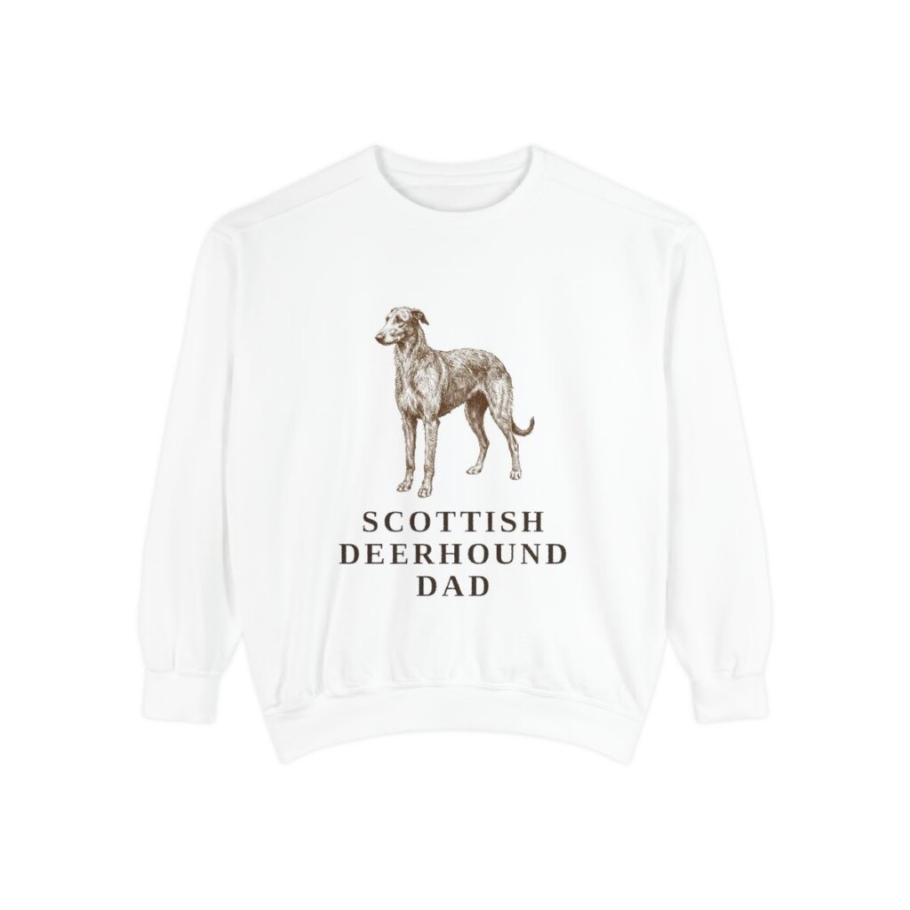 Scottish Deerhound Dad Sweatshirt, White, front view