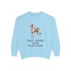 Scottish Deerhound Humor Sweatshirt, Chambray, front view