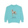 Scottish Deerhound Latin Sweatshirt, Chalky Mint, front view