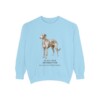 Scottish Deerhound Latin Sweatshirt, Chambray, front view