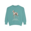 Scottish Deerhound Latin Sweatshirt, Seafoam, front view