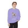 Scottish Deerhound Latin Sweatshirt, Violet, person 1 front