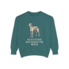 Scottish Deerhound Mom Sweatshirt, Blue Spruce, front view