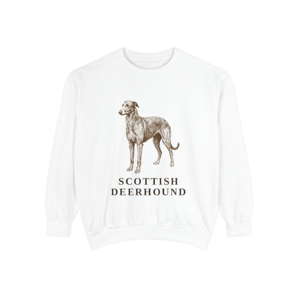 Scottish Deerhound Sweatshirt, White, front view