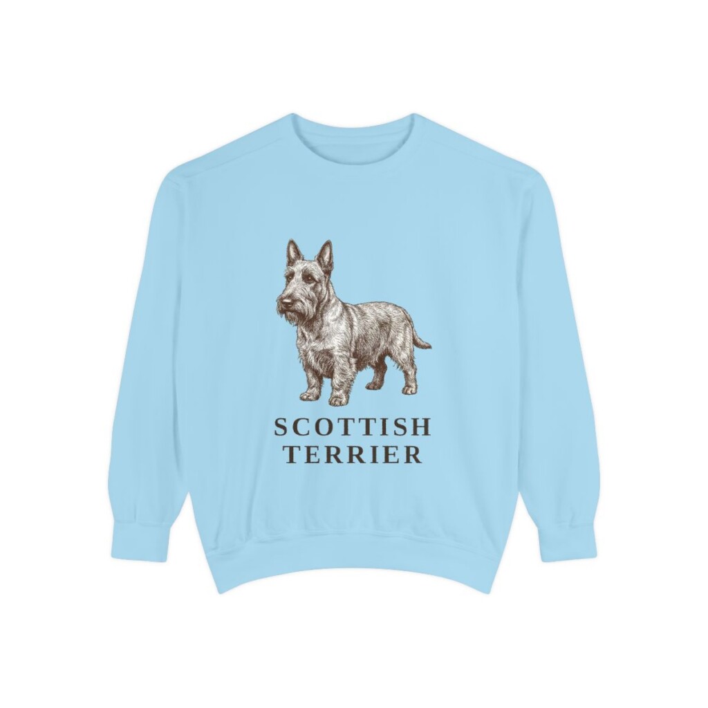 Scottish Terrier Sweatshirt, Chambray, front view