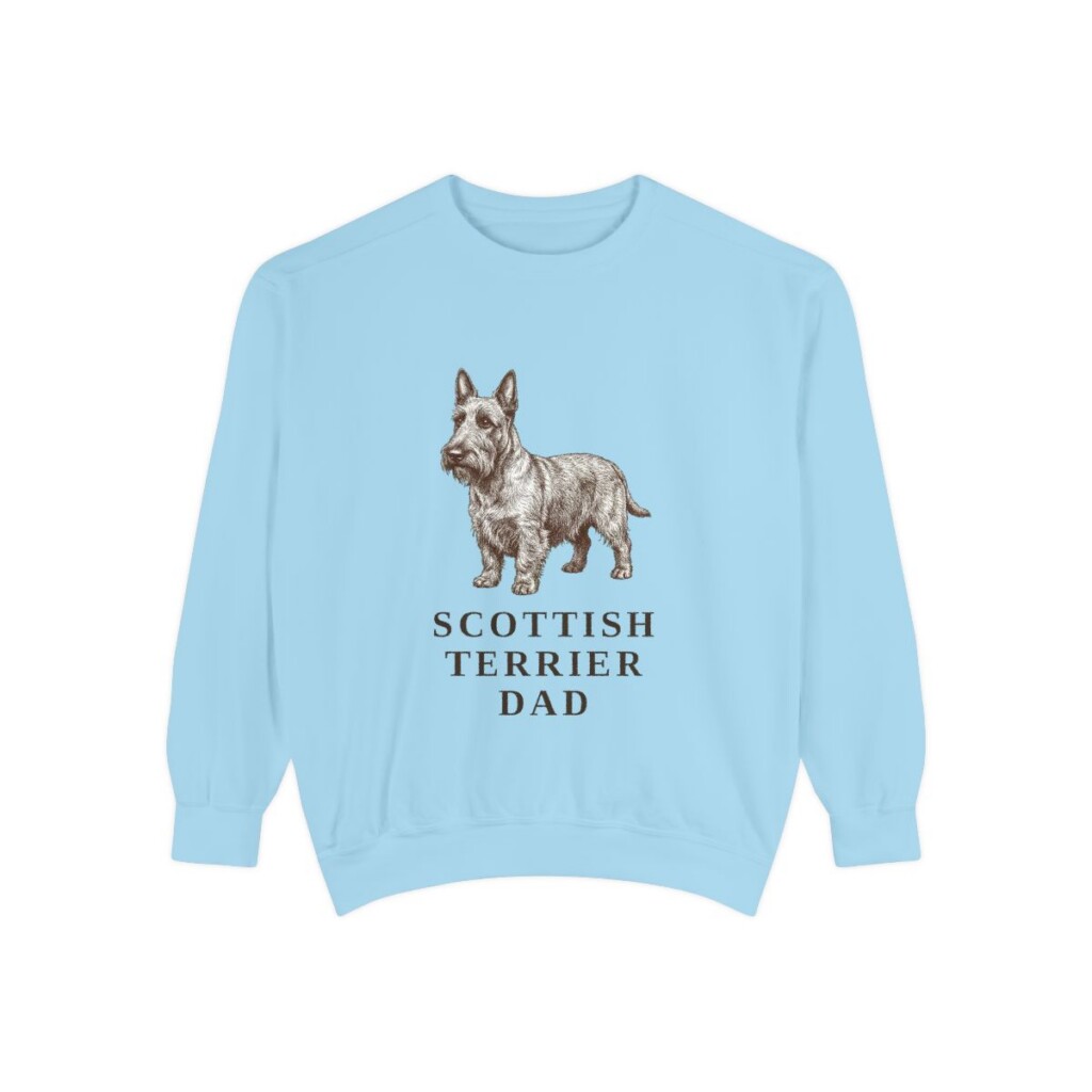 Scottish Terrier Dad Sweatshirt, Chambray, front view