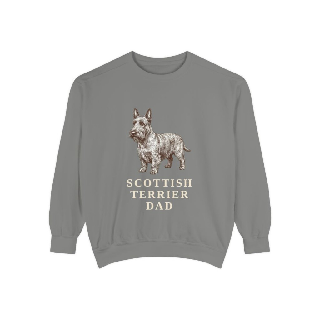 Scottish Terrier Dad Sweatshirt, Grey, front view