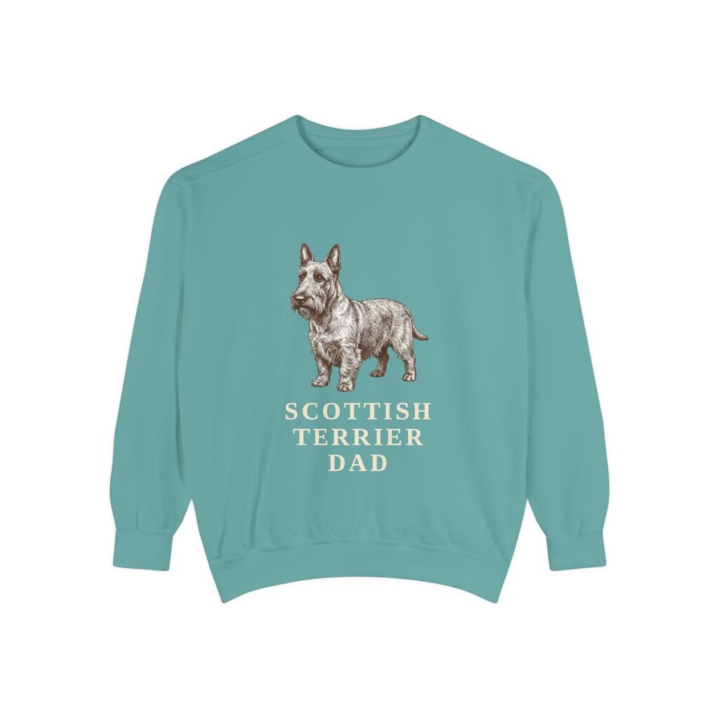 Scottish Terrier Dad Sweatshirt, Seafoam, front view
