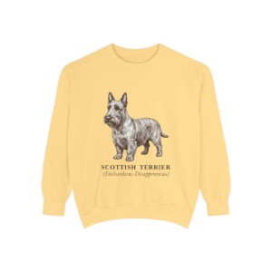 Scottish Terrier Latin Sweatshirt, Butter, front view