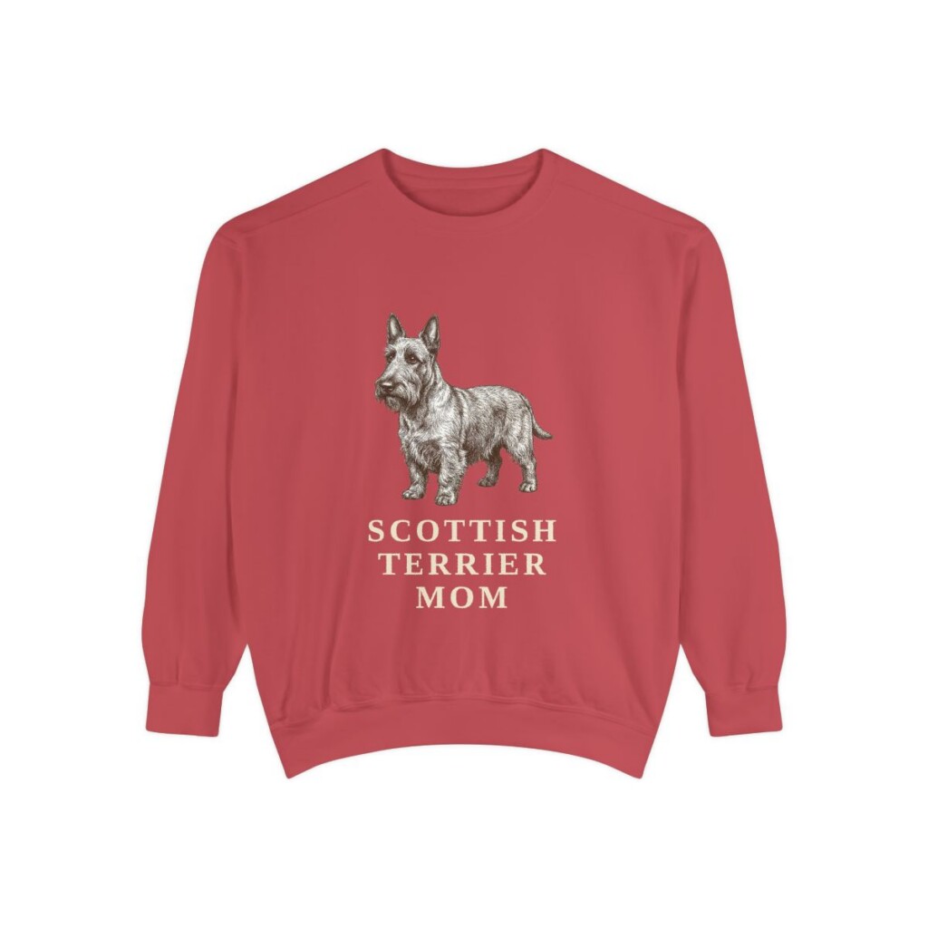 Scottish Terrier Mom Sweatshirt, Crimson, front view
