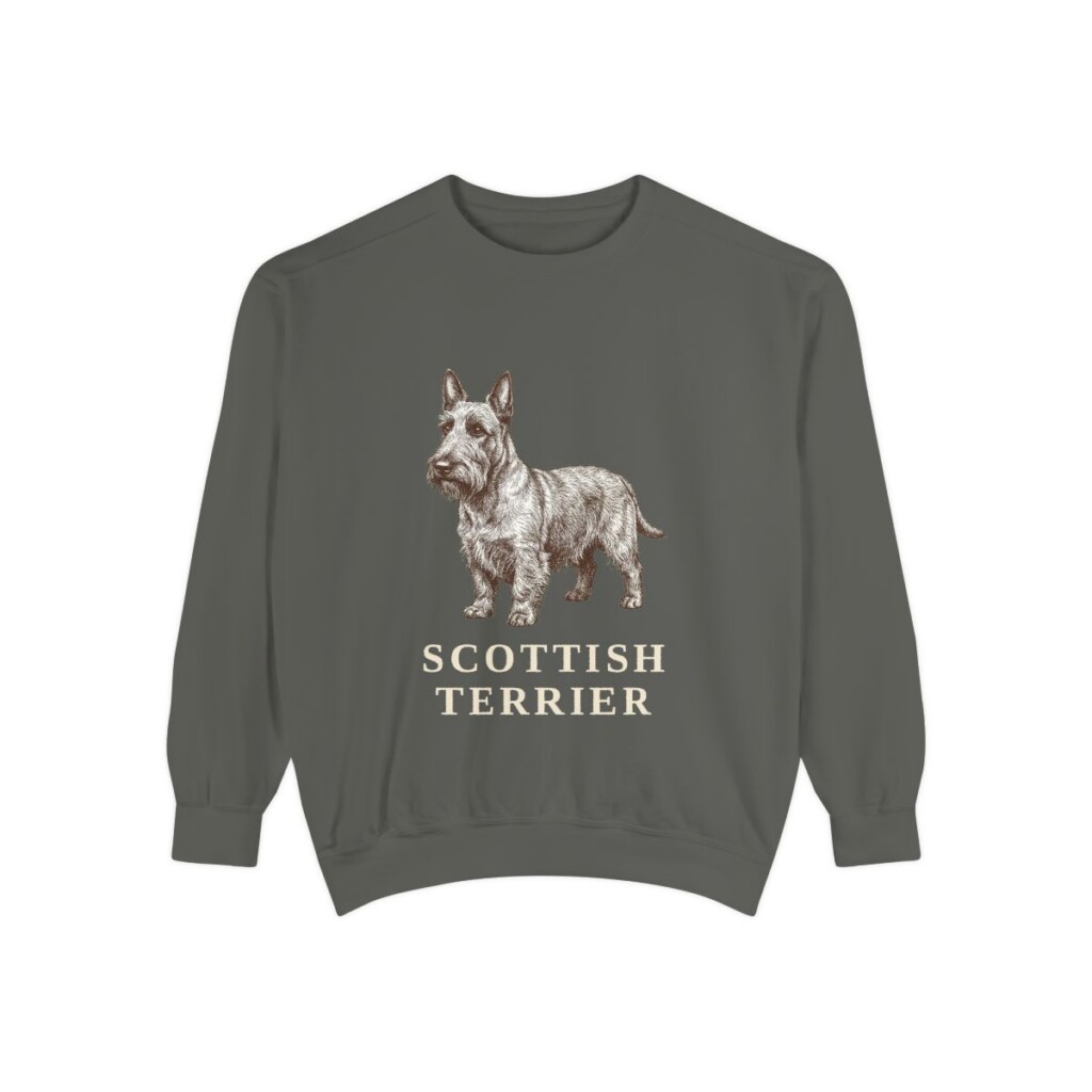 Scottish Terrier Sweatshirt, Pepper, front view