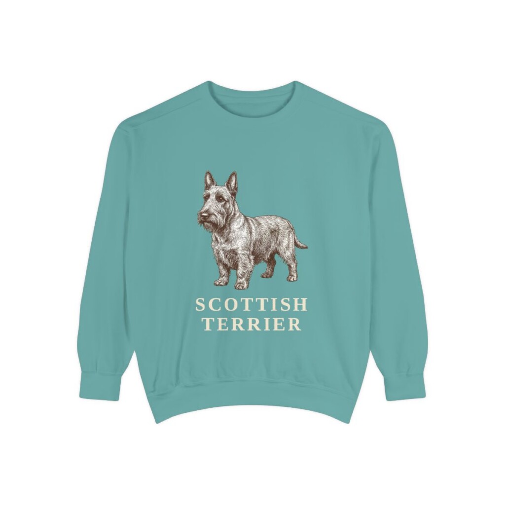 Scottish Terrier Sweatshirt, Seafoam, front view