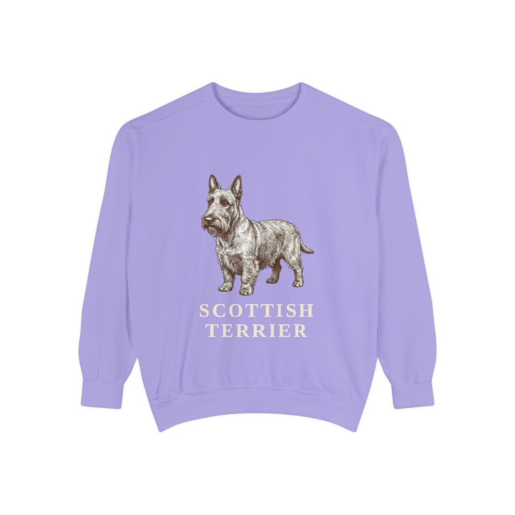 Scottish Terrier Sweatshirt, Violet, front view