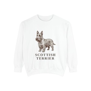 Scottish Terrier Sweatshirt, White, front view
