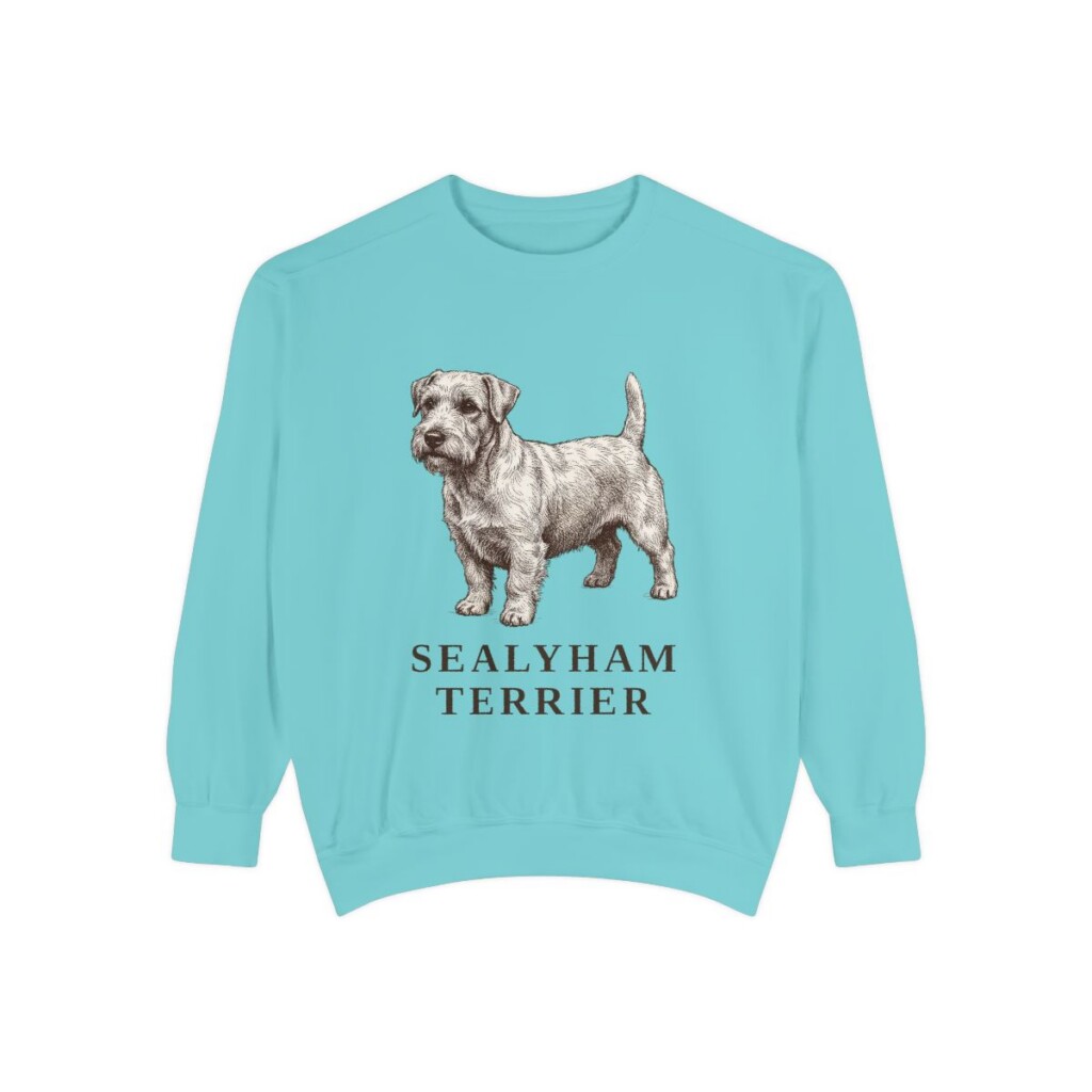 Sealyham Terrier Sweatshirt, Chalky Mint, front view